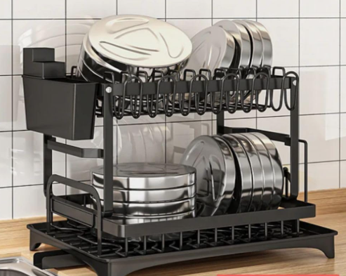 Escorredor de Louça 2 Andares em Aço Inox