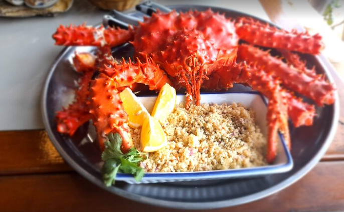 Frutos do mar e peixes em Ushuaia