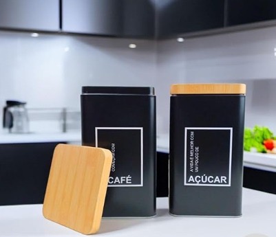 Kit 2 Potes Café e Açúcar